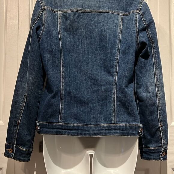 PARASUCO Red Plaid Lined Blue Denim Jacket Size S (fits s/m) see measurements - Picture 11 of 14